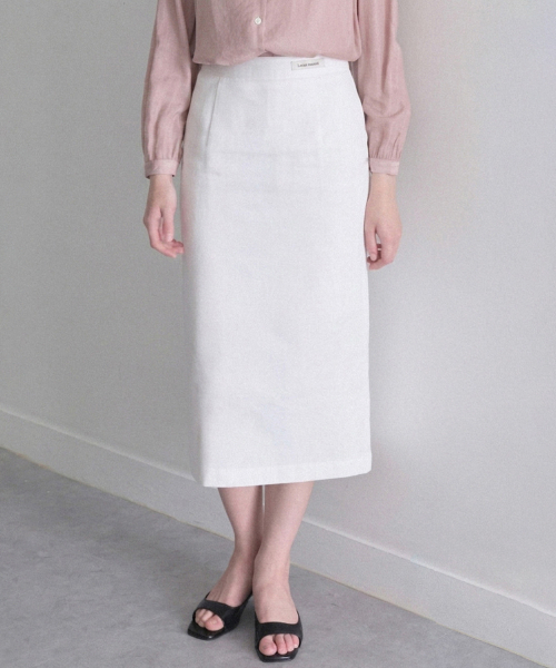 LENAV(ルナブ)の「Les cotton chino skirt (white)(スカート・レディース・ホワイト・SMALL/MEDIUM)」の1枚目の写真