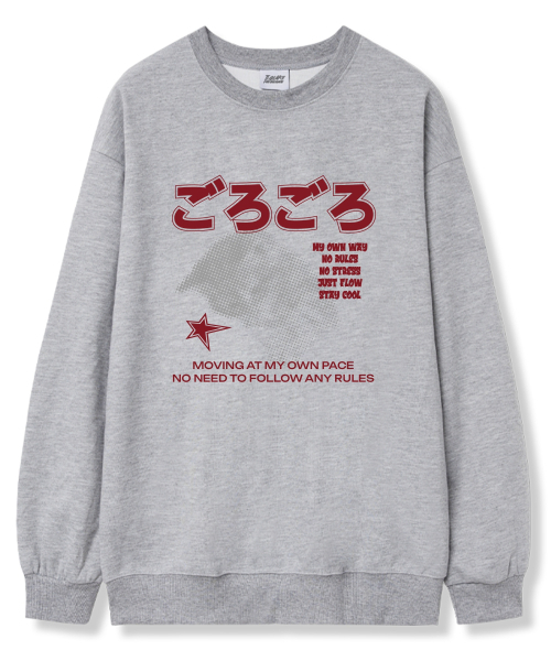 TI.GLAKE(ティーグレイク)の「スリーピーキャット オーバーサイズ 裏毛 スウェット Tシャツ 6カラー(スウェット・レディース・ブラック/ネイビー/ブラウン/グレー/クリーム/チャコール・LARGE/X-LARGE/XX-LARGE)」の7枚目の写真