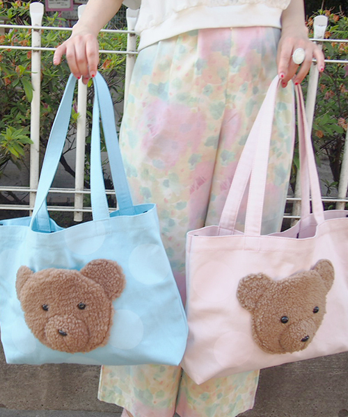 merry jenny（メリージェニー）の「dotもこもこbearトート（トートバッグ・レディース・ピンク/オフホワイト/ライトブルー・FREE）」の10枚目の写真