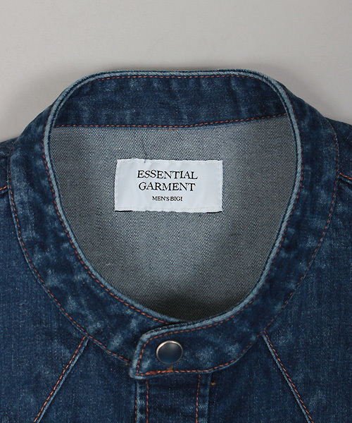 ESSENTIAL GARMENT MEN'S BIGI（エッセンシャルガーメントメンズビギ）の「【2016-17A/W 新作】ストレッチスリム デニムシャツ/バンドカラー（シャツ/ブラウス・メンズ・インディゴブルー・L/M/S）」の15枚目の写真