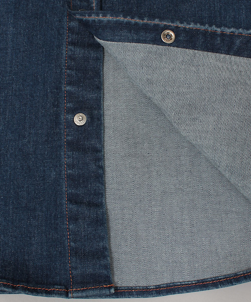ESSENTIAL GARMENT MEN'S BIGI（エッセンシャルガーメントメンズビギ）の「【2016-17A/W 新作】ストレッチスリム デニムシャツ/バンドカラー（シャツ/ブラウス・メンズ・インディゴブルー・L/M/S）」の6枚目の写真