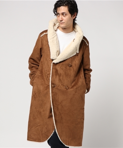 チャイハネ(チャイハネ)の「【チャイハネ】フェイクムートンメンズコート/ フーディー(ムートンコート・メンズ・ブラック/ベージュ・FREE)」の4枚目の写真