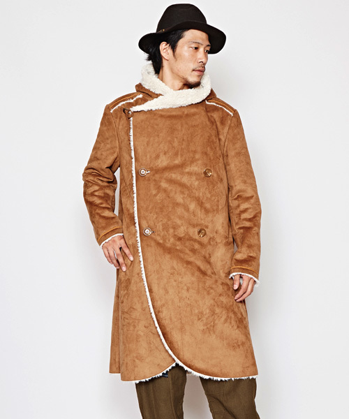 チャイハネ(チャイハネ)の「【チャイハネ】フェイクムートンメンズコート/ フーディー(ムートンコート・メンズ・ブラック/ベージュ・FREE)」の5枚目の写真