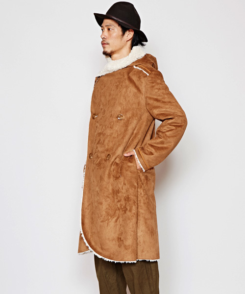 チャイハネ(チャイハネ)の「【チャイハネ】フェイクムートンメンズコート/ フーディー(ムートンコート・メンズ・ブラック/ベージュ・FREE)」の6枚目の写真