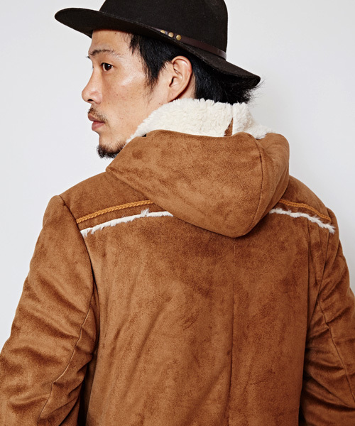 チャイハネ(チャイハネ)の「【チャイハネ】フェイクムートンメンズコート/ フーディー(ムートンコート・メンズ・ブラック/ベージュ・FREE)」の8枚目の写真