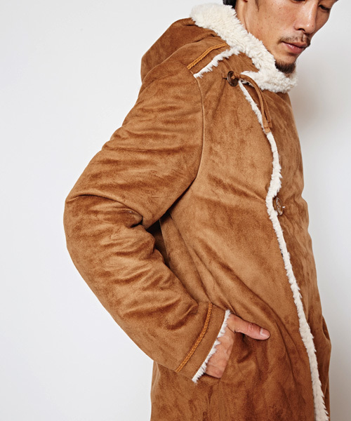 チャイハネ(チャイハネ)の「【チャイハネ】フェイクムートンメンズコート/ フーディー(ムートンコート・メンズ・ブラック/ベージュ・FREE)」の9枚目の写真