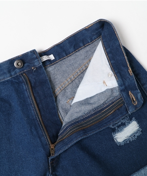 KOBE LETTUCE（コウベレタス）の「取り入れるだけでこなれ感UP！[XS/S/M]裾フリンジ☆ハイウエストダメージデニムショートパンツ/ボトムス/レディース[M1787]（デニムパンツ・レディース・オフホワイト/ブルー/ライトブルー・M/S/XS）」の8枚目の写真