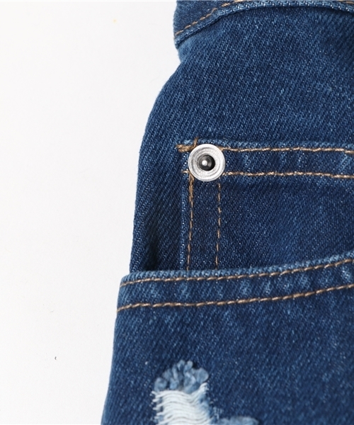 KOBE LETTUCE（コウベレタス）の「取り入れるだけでこなれ感UP！[XS/S/M]裾フリンジ☆ハイウエストダメージデニムショートパンツ/ボトムス/レディース[M1787]（デニムパンツ・レディース・オフホワイト/ブルー/ライトブルー・M/S/XS）」の10枚目の写真