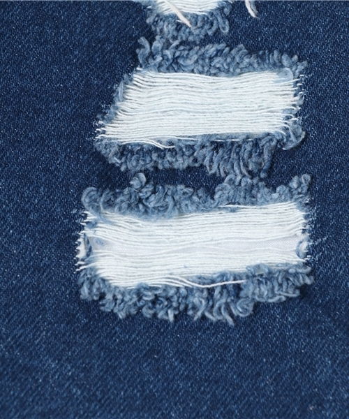 KOBE LETTUCE（コウベレタス）の「取り入れるだけでこなれ感UP！[XS/S/M]裾フリンジ☆ハイウエストダメージデニムショートパンツ/ボトムス/レディース[M1787]（デニムパンツ・レディース・オフホワイト/ブルー/ライトブルー・M/S/XS）」の4枚目の写真
