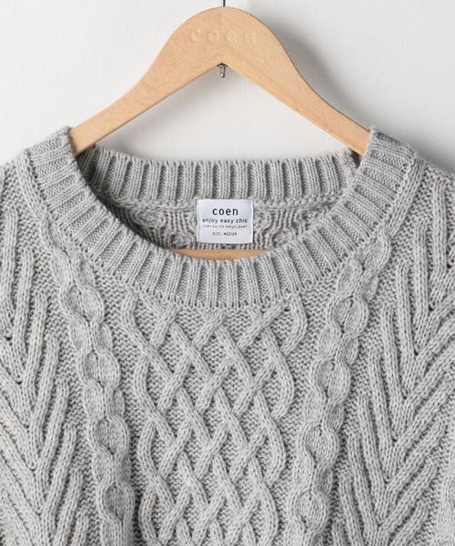 coen(コーエン)の「アランケーブルクルーネックニット(ブラウン⇒WEB限定カラー)(ニット/セーター・メンズ・オフホワイト/ブラック/グレー/ブラウン/レッド・X-LARGE/SMALL/MEDIUM/LARGE)」の22枚目の写真