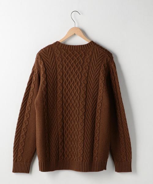 coen(コーエン)の「アランケーブルクルーネックニット(ブラウン⇒WEB限定カラー)(ニット/セーター・メンズ・オフホワイト/ブラック/グレー/ブラウン/レッド・X-LARGE/SMALL/MEDIUM/LARGE)」の10枚目の写真