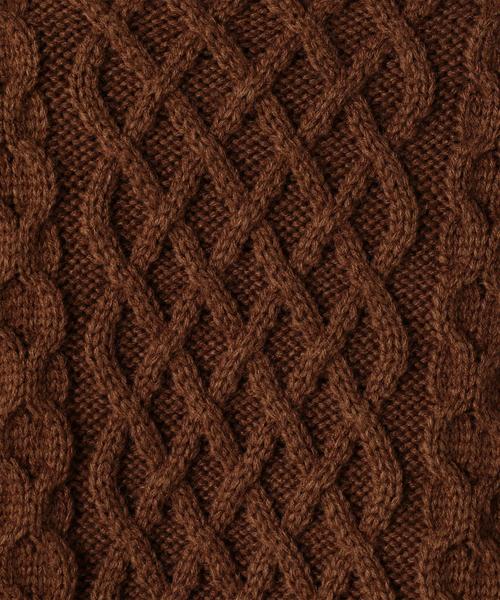 coen(コーエン)の「アランケーブルクルーネックニット(ブラウン⇒WEB限定カラー)(ニット/セーター・メンズ・オフホワイト/ブラック/グレー/ブラウン/レッド・X-LARGE/SMALL/MEDIUM/LARGE)」の11枚目の写真