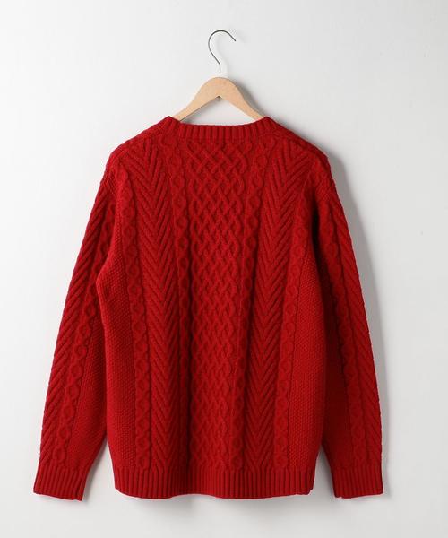 coen(コーエン)の「アランケーブルクルーネックニット(ブラウン⇒WEB限定カラー)(ニット/セーター・メンズ・オフホワイト/ブラック/グレー/ブラウン/レッド・X-LARGE/SMALL/MEDIUM/LARGE)」の12枚目の写真