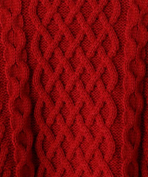 coen(コーエン)の「アランケーブルクルーネックニット(ブラウン⇒WEB限定カラー)(ニット/セーター・メンズ・オフホワイト/ブラック/グレー/ブラウン/レッド・X-LARGE/SMALL/MEDIUM/LARGE)」の13枚目の写真