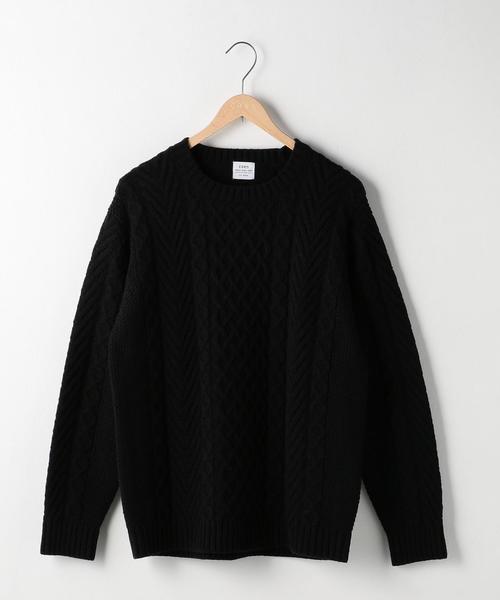 coen(コーエン)の「アランケーブルクルーネックニット(ブラウン⇒WEB限定カラー)(ニット/セーター・メンズ・オフホワイト/ブラック/グレー/ブラウン/レッド・X-LARGE/SMALL/MEDIUM/LARGE)」の6枚目の写真