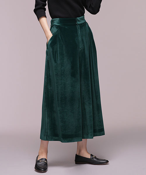 NANO universe（ナノユニバース）の「【リンネル 1月号掲載】【HERS 12月号掲載】ハイウエストベロアタックパンツ（その他パンツ・レディース・ネイビー/グリーン/ブラウン・FREE）」の13枚目の写真