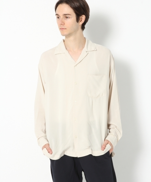 GLOBAL WORK(グローバルワーク)の「オープンカラーシャツ長袖/772219(シャツ/ブラウス・メンズ・ネイビー/ホワイト/ブラウン・LARGE/MEDIUM/SMALL/X-LARGE)」の2枚目の写真