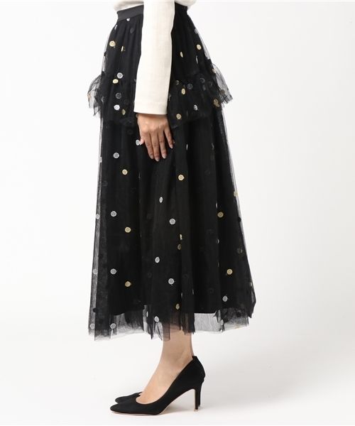 merlot plus（メルロープリュス）の「ドット柄フリルチュールスカート7131（スカート・レディース・A/B/C・FREE）」の7枚目の写真