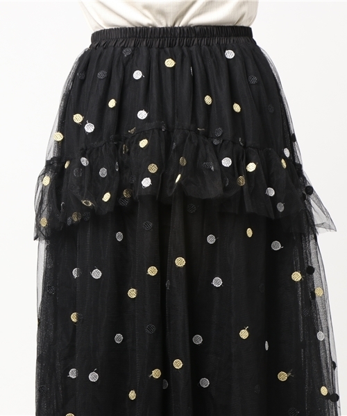 merlot plus（メルロープリュス）の「ドット柄フリルチュールスカート7131（スカート・レディース・A/B/C・FREE）」の13枚目の写真