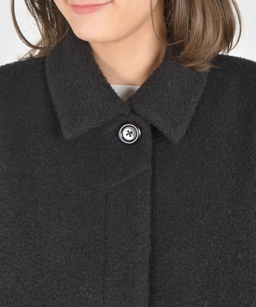 liflattie ships(リフラティ シップス)の「liflattie ships: ループカットシャギー ステンカラー コート ◇(ステンカラーコート・レディース・ブラック/ナチュラル・SMALL/MEDIUM)」の10枚目の写真