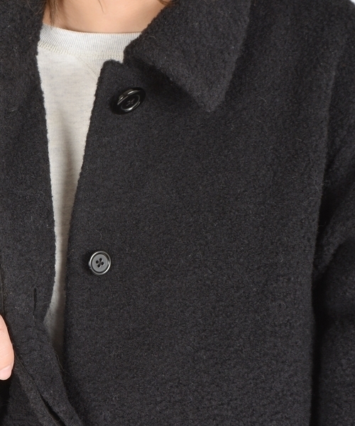 liflattie ships(リフラティ シップス)の「liflattie ships: ループカットシャギー ステンカラー コート ◇(ステンカラーコート・レディース・ブラック/ナチュラル・SMALL/MEDIUM)」の11枚目の写真