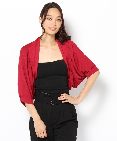 DKNY WOMEN(ディーケーエヌワイウィメン)の「シャイニーシルク ボレロカーディガン(カーディガン/ボレロ・レディース・ベージュ系/ターコイズブルー系/レッド系/ライラック系/パープル系/ブラック系/ホワイト系1・SMALL)」の7枚目の写真
