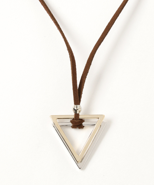 WEGO(ウィゴー)の「WEGO/レザーダブルトライアングルネックレス(ネックレス・メンズ・ゴールド/シルバー・FREE)」の8枚目の写真