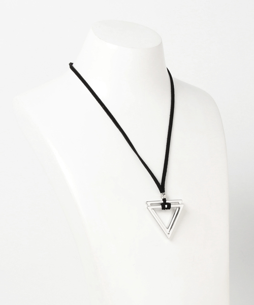 WEGO(ウィゴー)の「WEGO/レザーダブルトライアングルネックレス(ネックレス・メンズ・ゴールド/シルバー・FREE)」の3枚目の写真