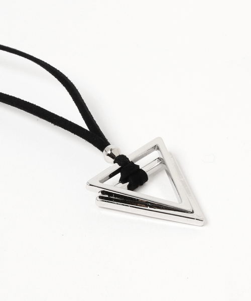 WEGO(ウィゴー)の「WEGO/レザーダブルトライアングルネックレス(ネックレス・メンズ・ゴールド/シルバー・FREE)」の4枚目の写真