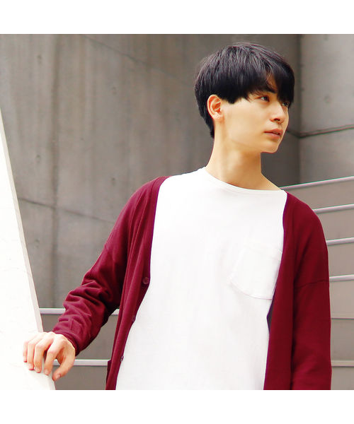 THE CASUAL（カジュアル）の「コットンニット長袖ドロップショルダーワイドカーディガン（カーディガン/ボレロ・メンズ・ネイビー/グリーン/オートミール/グレー系その他/ロイヤルブルー/チャコール/ブルー/テラコッタ/マスタード/杢グレー/ブルー系その他/ワイン/ブラック/オリーブ・L/M/S/XL）」の15枚目の写真