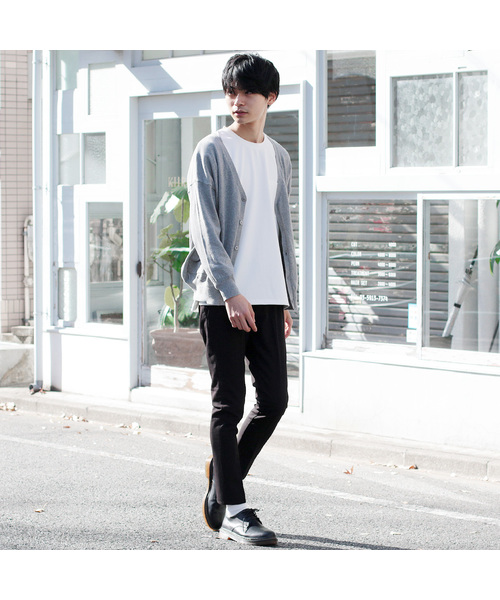 THE CASUAL（カジュアル）の「コットンニット長袖ドロップショルダーワイドカーディガン（カーディガン/ボレロ・メンズ・ネイビー/グリーン/オートミール/グレー系その他/ロイヤルブルー/チャコール/ブルー/テラコッタ/マスタード/杢グレー/ブルー系その他/ワイン/ブラック/オリーブ・L/M/S/XL）」の17枚目の写真