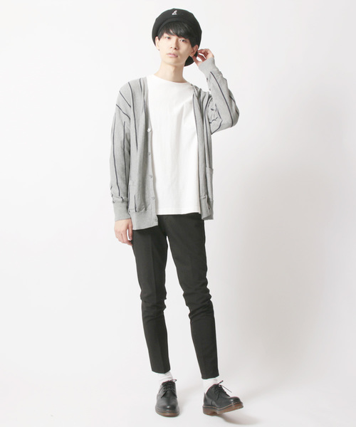 THE CASUAL（カジュアル）の「コットンニット長袖ドロップショルダーワイドカーディガン（カーディガン/ボレロ・メンズ・ネイビー/グリーン/オートミール/グレー系その他/ロイヤルブルー/チャコール/ブルー/テラコッタ/マスタード/杢グレー/ブルー系その他/ワイン/ブラック/オリーブ・L/M/S/XL）」の21枚目の写真