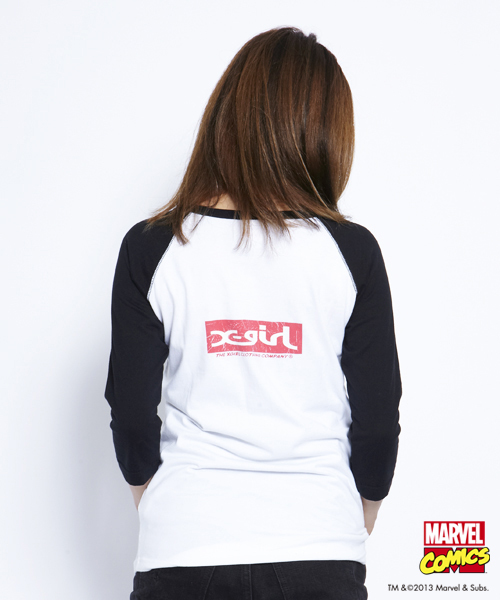 X-girl（エックスガール）の「MARVEL X-MEN BIG S/S TEE（Tシャツ/カットソー・レディース・ブラック/グリーン・1/2）」の3枚目の写真