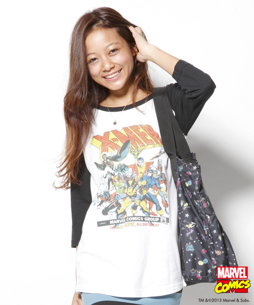 X-girl（エックスガール）の「MARVEL X-MEN BIG S/S TEE（Tシャツ/カットソー・レディース・ブラック/グリーン・1/2）」の8枚目の写真