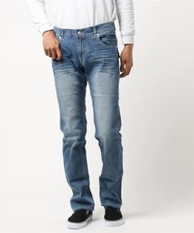 FLAT LIFE（フラットライフ）の「ホワイトステッチテーパードデニムパンツ（デニムパンツ）」