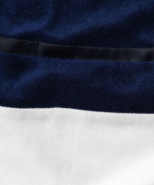 SHIPS JET BLUE（シップスジェットブルー）の「SHIPS JET BLUE: パッチワークボーダー Ｔシャツ2◇（Tシャツ/カットソー・メンズ・ホワイト/グリーン/ロイヤルブルー・SMALL/MEDIUM/X-SMALL/LARGE）」の6枚目の写真