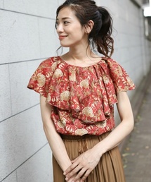 laboratory work | ジャガードプリントフリルブラウス(シャツ/ブラウス)