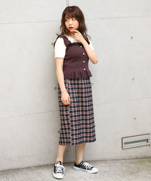 apres jour（アプレジュール）の「アソート柄ナロースカート【ZOZOTOWN限定アイテム】（スカート・レディース・ブラウン/ピンク/ネイビー/ボルドー/ライトブラウン・FREE/フリー）」の8枚目の写真