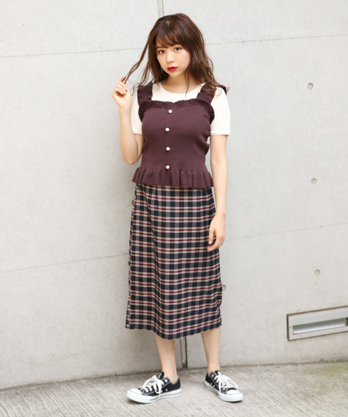 apres jour（アプレジュール）の「アソート柄ナロースカート【ZOZOTOWN限定アイテム】（スカート・レディース・ブラウン/ピンク/ネイビー/ボルドー/ライトブラウン・FREE/フリー）」の10枚目の写真