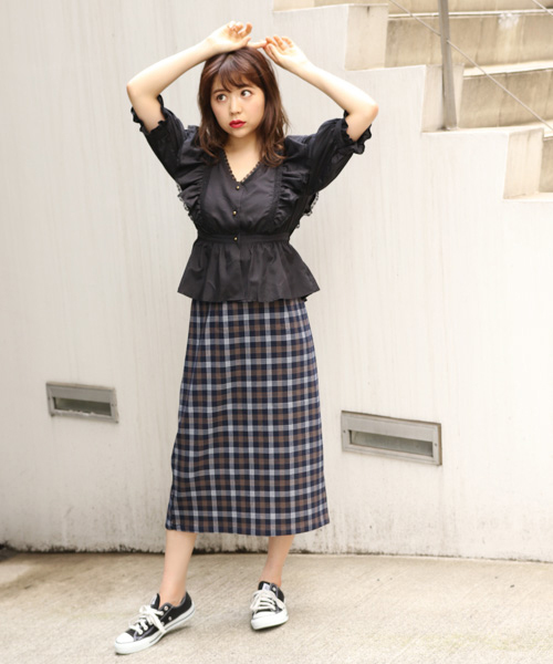 apres jour（アプレジュール）の「アソート柄ナロースカート【ZOZOTOWN限定アイテム】（スカート・レディース・ブラウン/ピンク/ネイビー/ボルドー/ライトブラウン・FREE/フリー）」の15枚目の写真