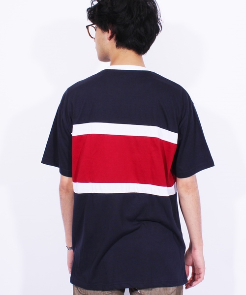 ８(eight)（エイト）の「ボーダー 切替 半袖Tシャツ アメカジ（Tシャツ/カットソー・メンズ・ブラック/ネイビー/グリーン・MEDIUM/LARGE/X-LARGE）」の8枚目の写真