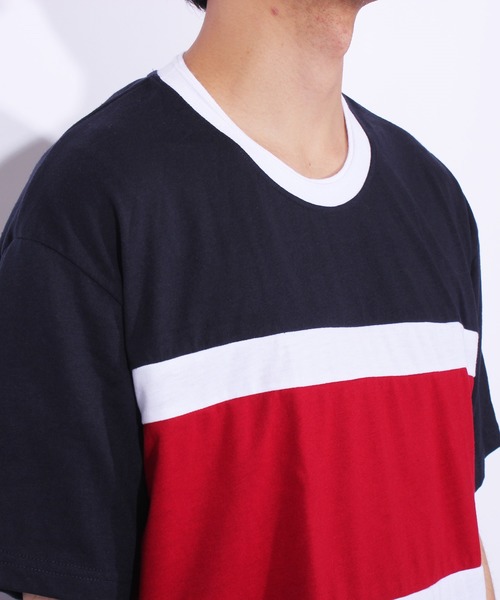 ８(eight)（エイト）の「ボーダー 切替 半袖Tシャツ アメカジ（Tシャツ/カットソー・メンズ・ブラック/ネイビー/グリーン・MEDIUM/LARGE/X-LARGE）」の10枚目の写真