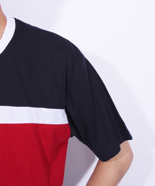 ８(eight)（エイト）の「ボーダー 切替 半袖Tシャツ アメカジ（Tシャツ/カットソー・メンズ・ブラック/ネイビー/グリーン・MEDIUM/LARGE/X-LARGE）」の13枚目の写真