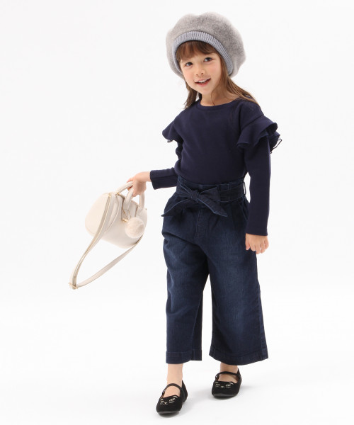 GLOBAL WORK（グローバルワーク）の「【キッズ】リボンデニムワイドパンツ/795553（デニムパンツ・キッズ・ネイビー/ブルー・SMALL/MEDIUM/LARGE/X-LARGE/XX-LARGE）」の10枚目の写真
