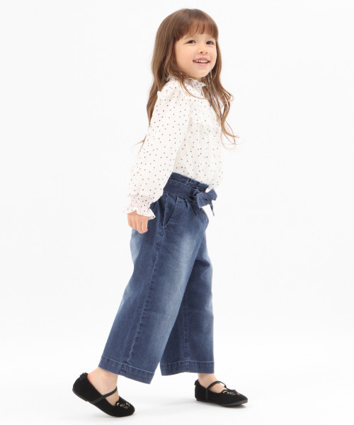 GLOBAL WORK（グローバルワーク）の「【キッズ】リボンデニムワイドパンツ/795553（デニムパンツ・キッズ・ネイビー/ブルー・SMALL/MEDIUM/LARGE/X-LARGE/XX-LARGE）」の11枚目の写真