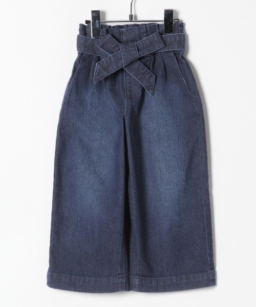 GLOBAL WORK（グローバルワーク）の「【キッズ】リボンデニムワイドパンツ/795553（デニムパンツ・キッズ・ネイビー/ブルー・SMALL/MEDIUM/LARGE/X-LARGE/XX-LARGE）」の2枚目の写真