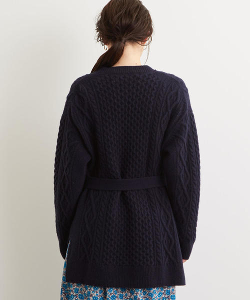 green label relaxing(グリーンレーベルリラクシング)の「SC ハミルトン アラン カーディガン ◆(カーディガン/ボレロ・レディース・ネイビー/オフホワイト/イエロー・FREE)」の8枚目の写真