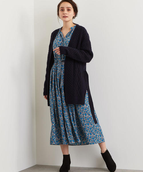 green label relaxing(グリーンレーベルリラクシング)の「SC ハミルトン アラン カーディガン ◆(カーディガン/ボレロ・レディース・ネイビー/オフホワイト/イエロー・FREE)」の10枚目の写真