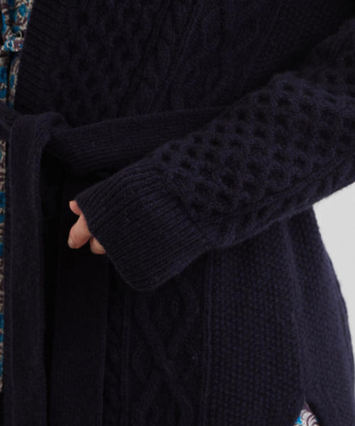 green label relaxing(グリーンレーベルリラクシング)の「SC ハミルトン アラン カーディガン ◆(カーディガン/ボレロ・レディース・ネイビー/オフホワイト/イエロー・FREE)」の15枚目の写真