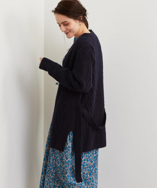 green label relaxing(グリーンレーベルリラクシング)の「SC ハミルトン アラン カーディガン ◆(カーディガン/ボレロ・レディース・ネイビー/オフホワイト/イエロー・FREE)」の9枚目の写真